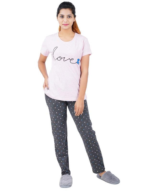 Aswati Pink Full Set Pyjama - Love - product media